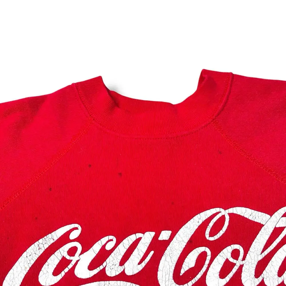 VTG 80/90s Coca-Cola Classic Sweathsirt Puff Print Size M Red Catch the Wave Y2K - Picture 4 of 10